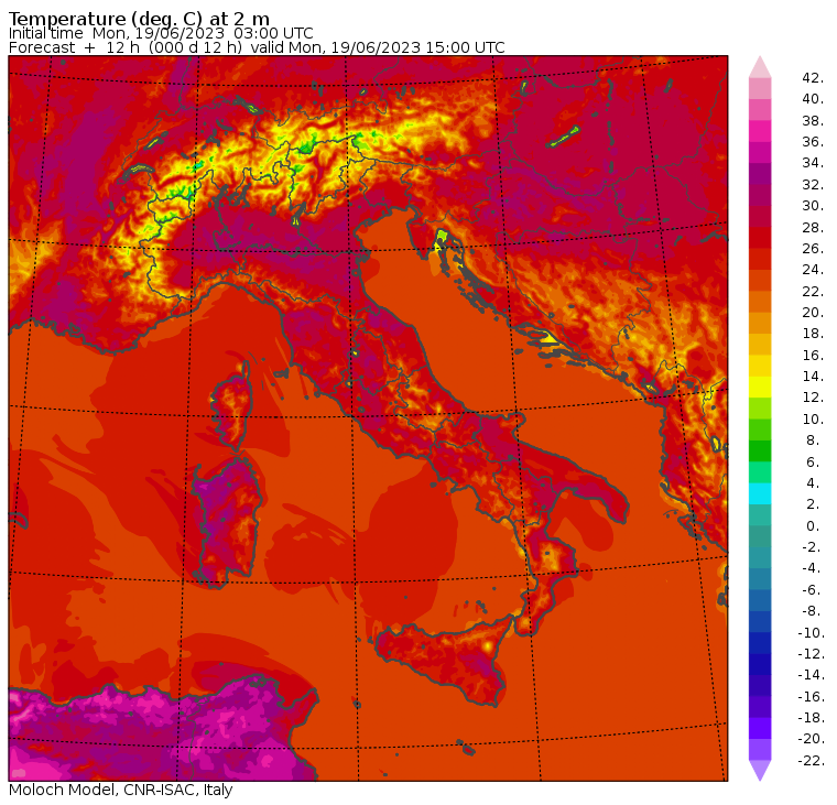 temperature massime 19 giugno