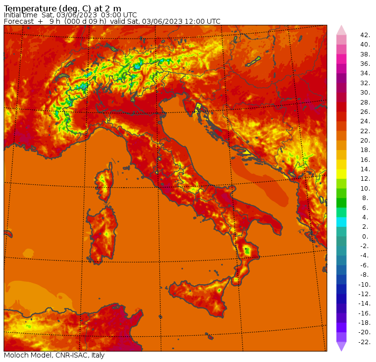 temperature massime 3 giugno