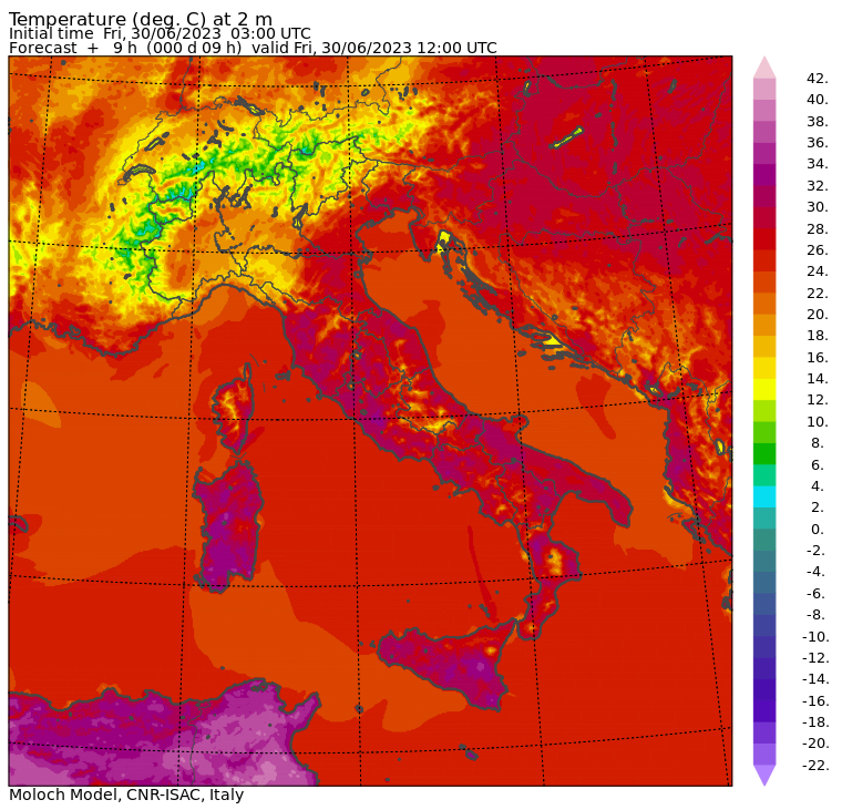 temperature massime 30 giugno