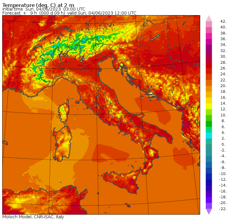 temperature massime 4 giugno