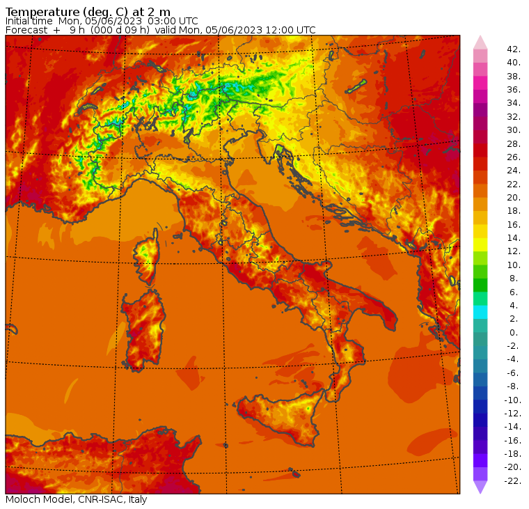 temperature massime 5 giugno