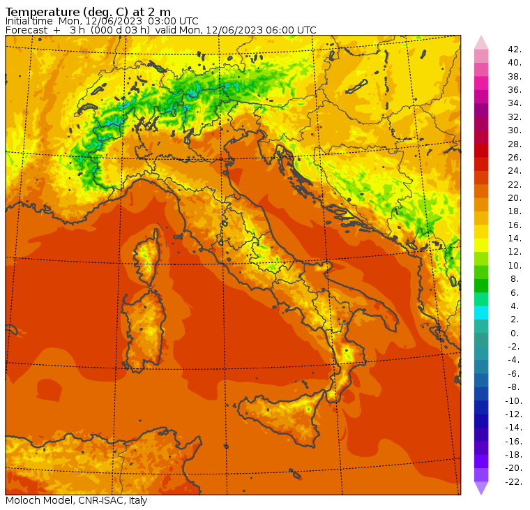temperature minime oggi
