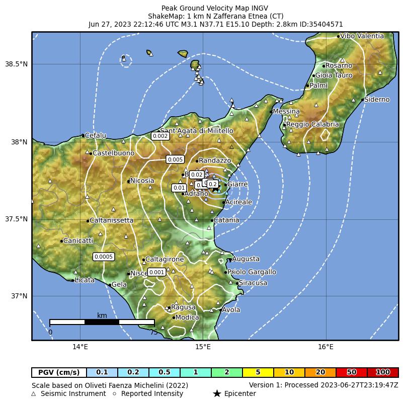 terremoto etna catania santa venerina zafferana etnea