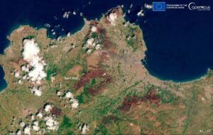 immagine satellitare degli incendi a Palermo