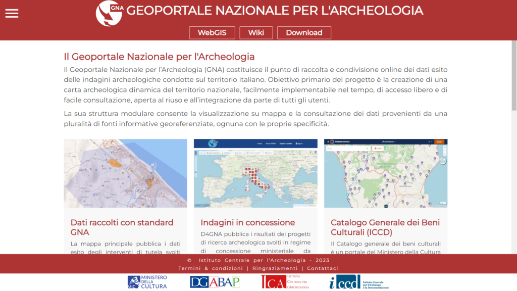 Geoportale Nazionale per l'Archeologia