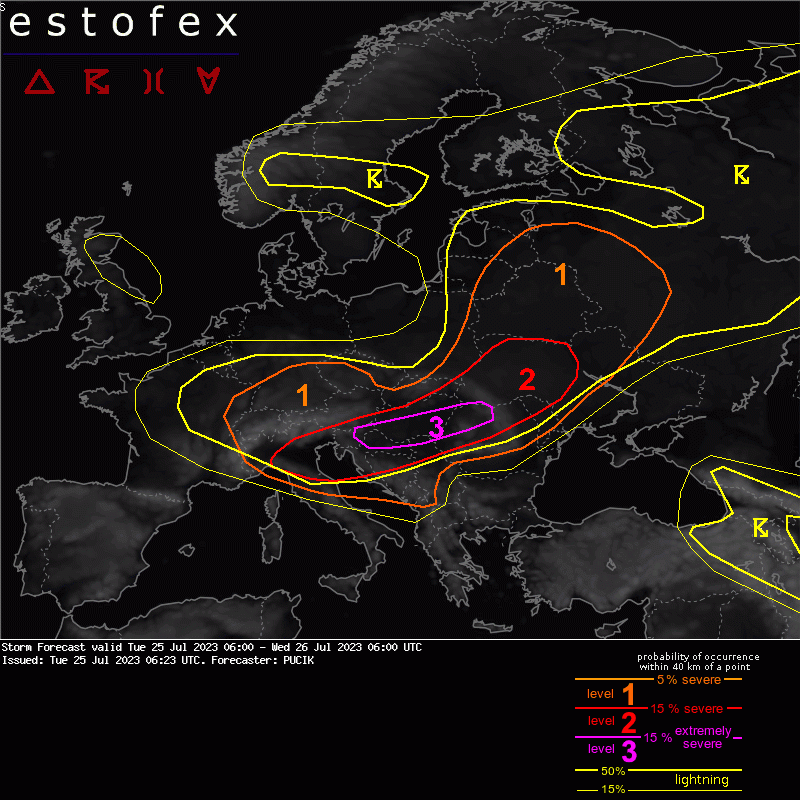 allerta meteo estofex 25 luglio
