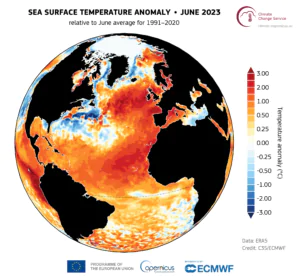 anomalia temperatura atlantico giugno 2023