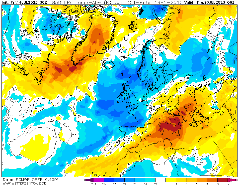 freddo anomalo europa giovedì 20 luglio