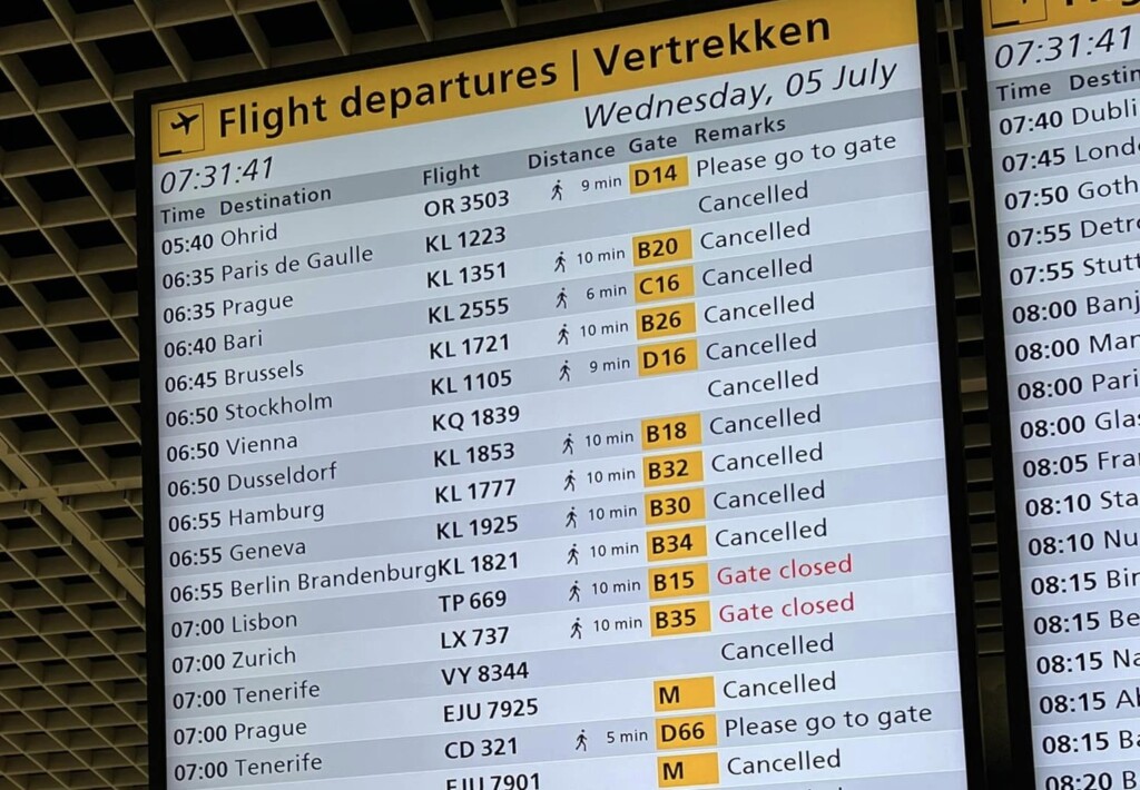 maltempo paesi bassi Schiphol