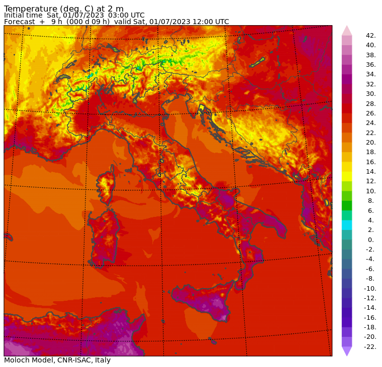temperature massime 1 luglio
