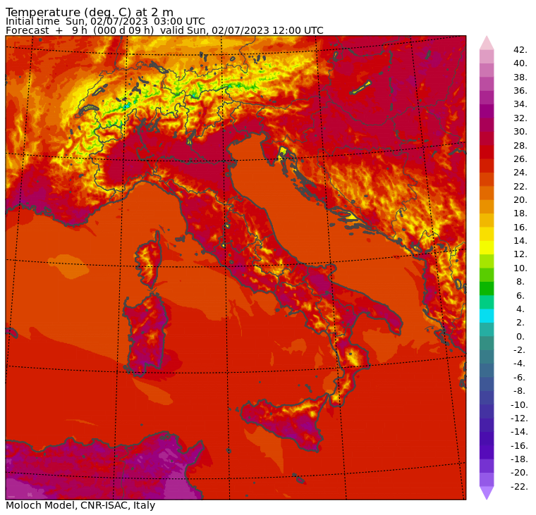 temperature massime 2 luglio
