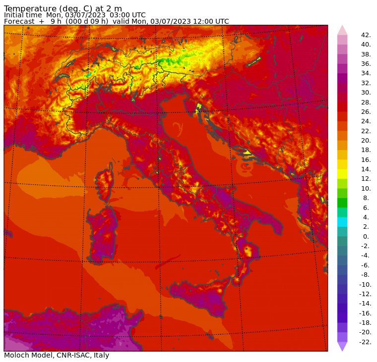 temperature massime 3 luglio
