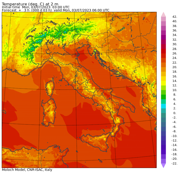 temperature minime 3 luglio