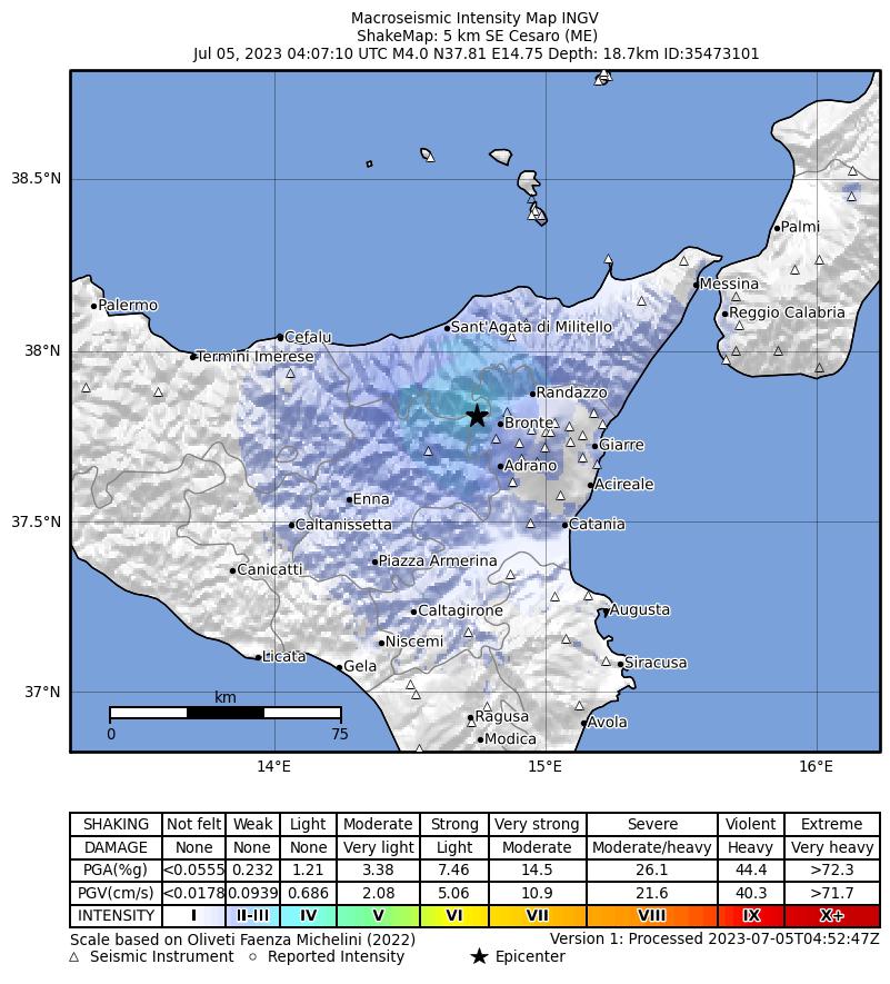 terremoto oggi sicilia catania