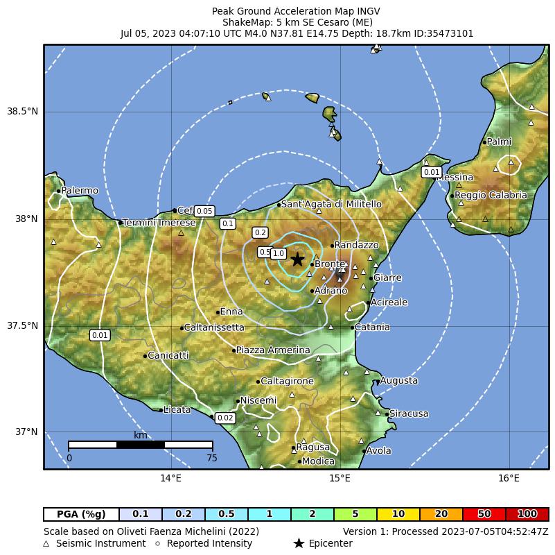 terremoto oggi sicilia catania