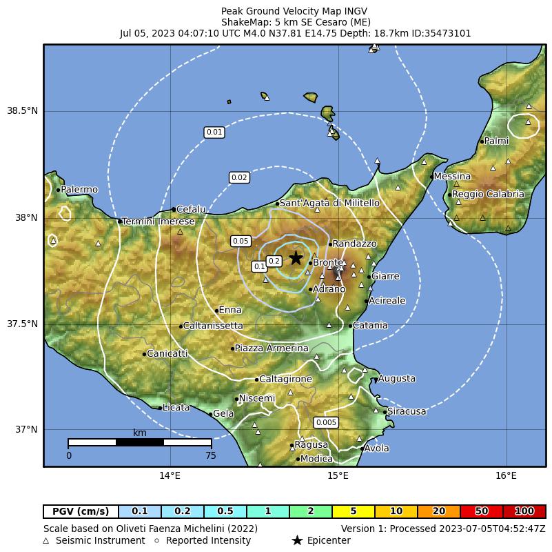 terremoto oggi sicilia catania