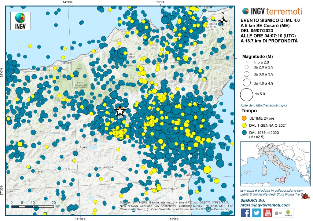 terremoto sicilia catania messina
