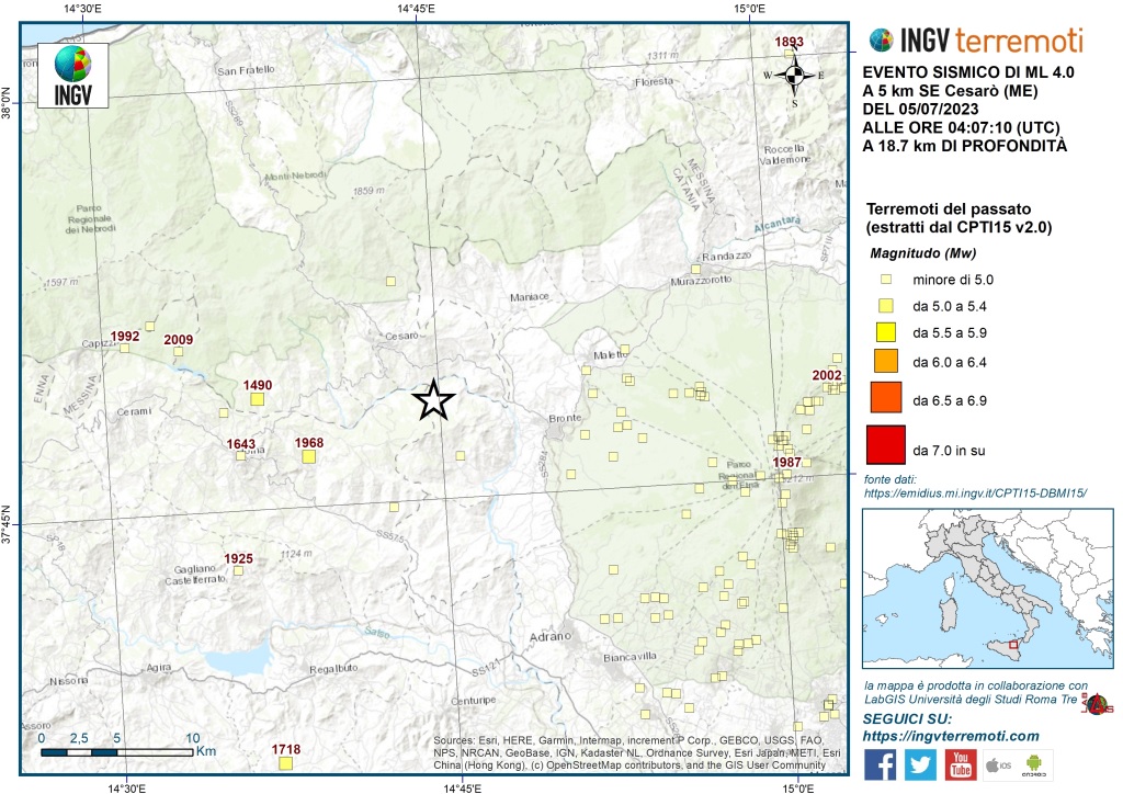 terremoto sicilia catania messina
