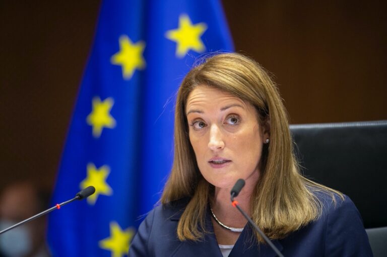 presidente del Parlamento europeo Metsola
