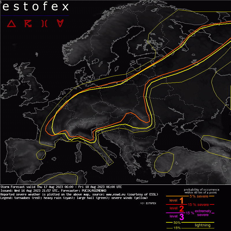 allerta meteo estofex 17 agosto