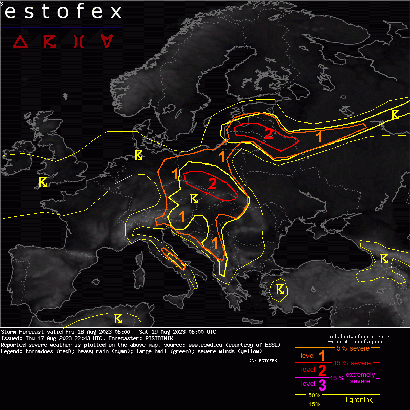 allerta meteo estofex 18 agosto