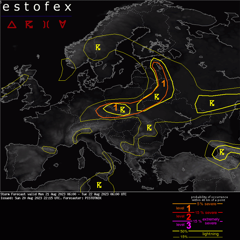 allerta meteo estofex 21 agosto