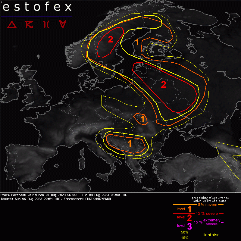 allerta meteo estofex 7 agosto