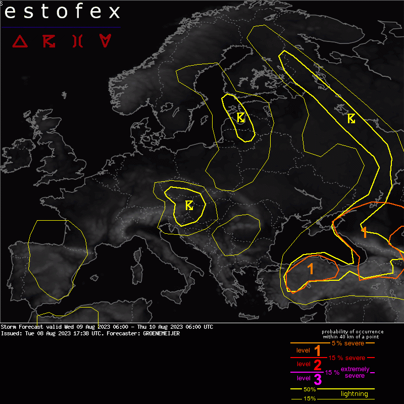allerta meteo estofex 9 agosto