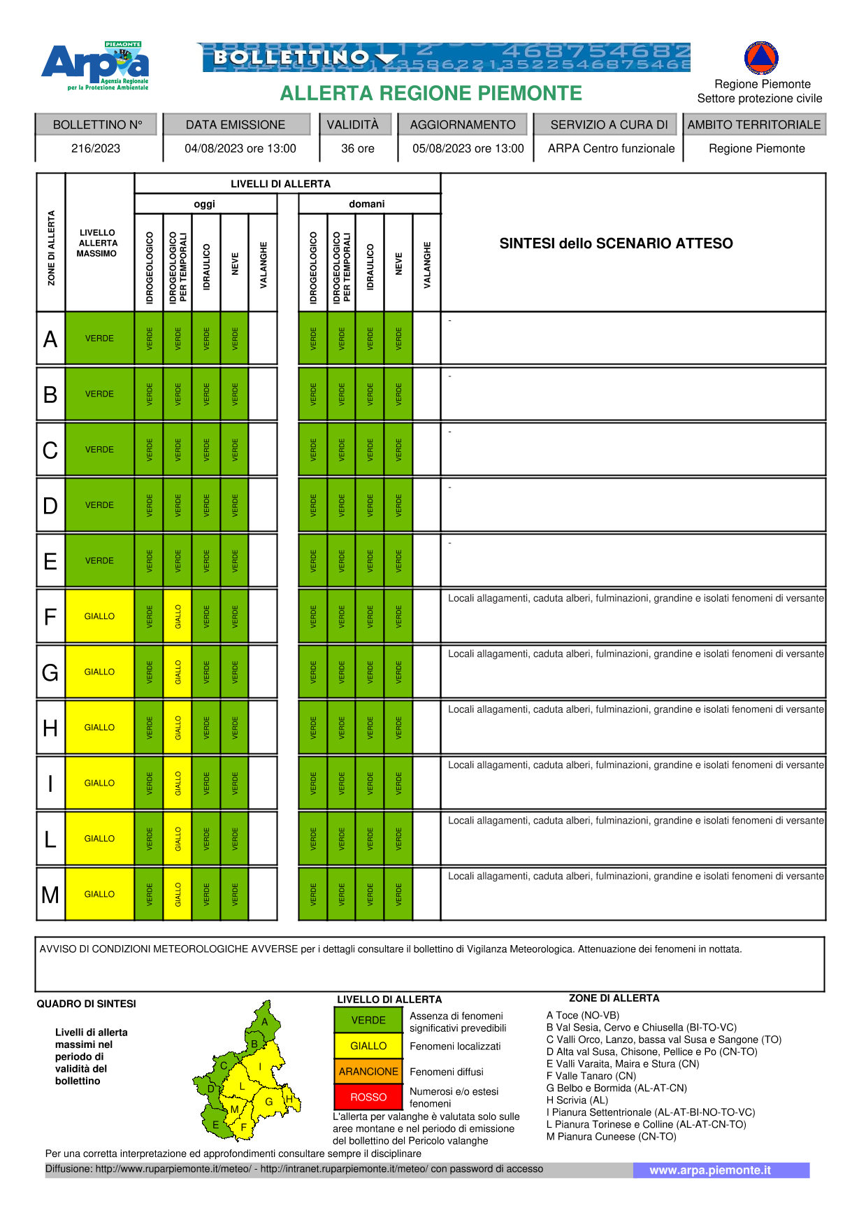 allerta meteo piemonte