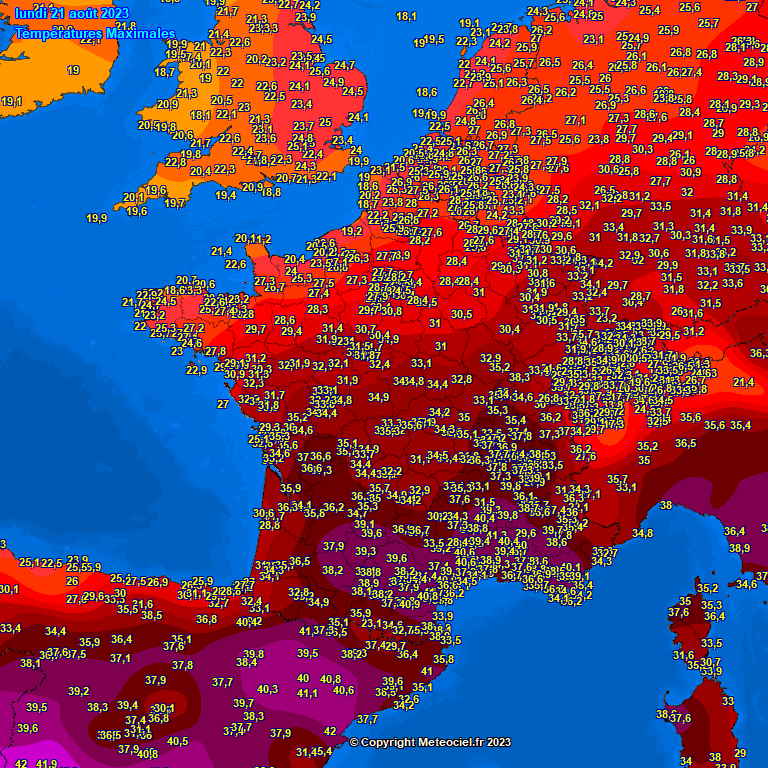 caldo francia 21 agosto 2023