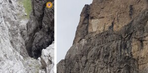 maltempo distacco roccia dolomiti bellunesi