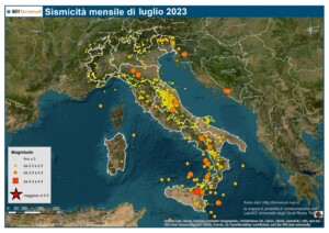mappa sismicità luglio ingv
