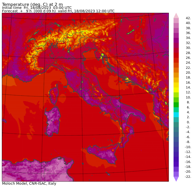 temperature massime 18 agosto