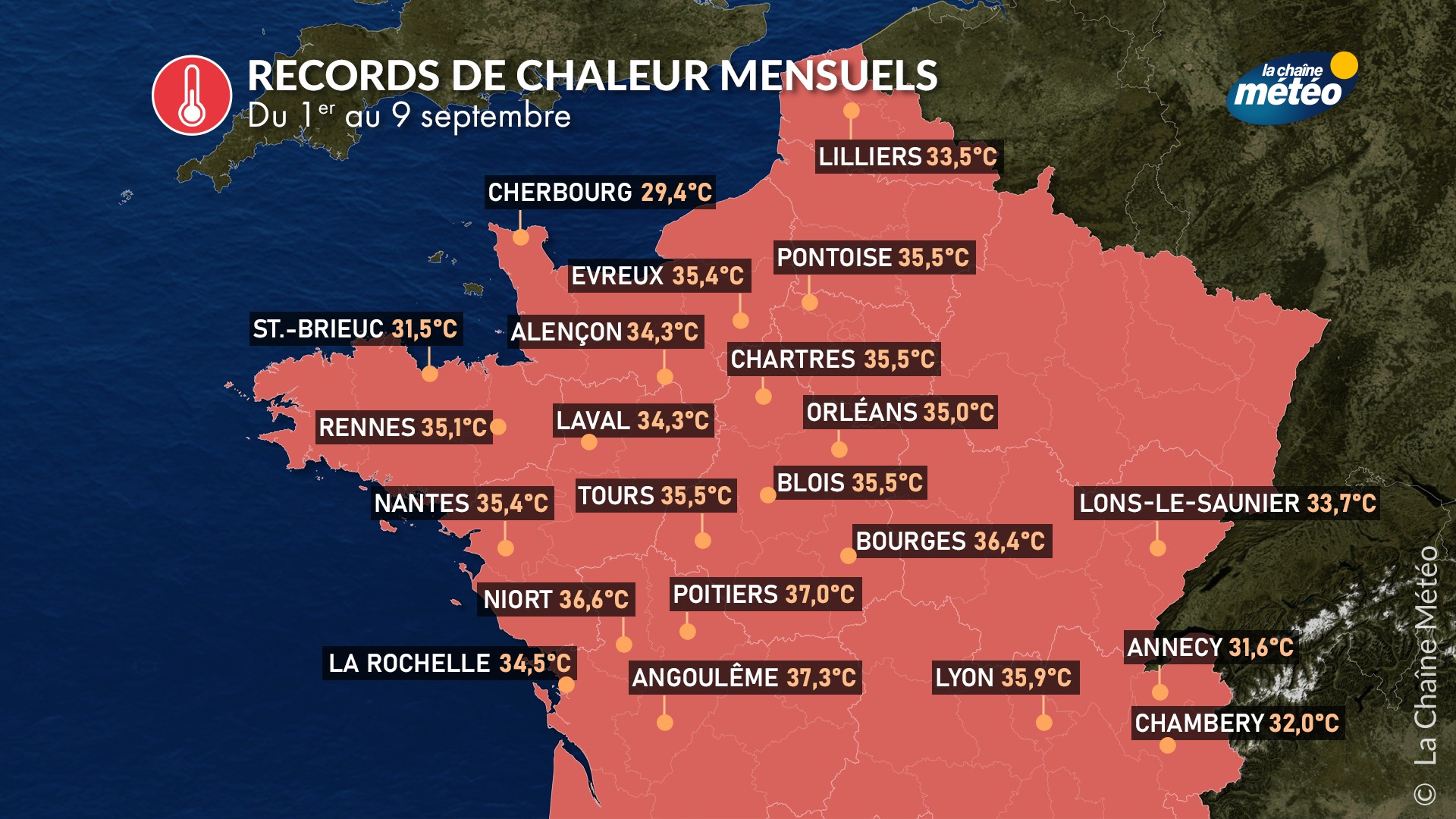 caldo record francia settembre 2023