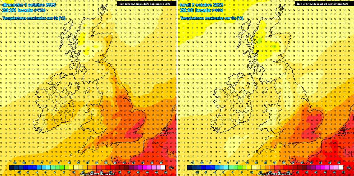caldo regno unito 1-2 ottobre 2023