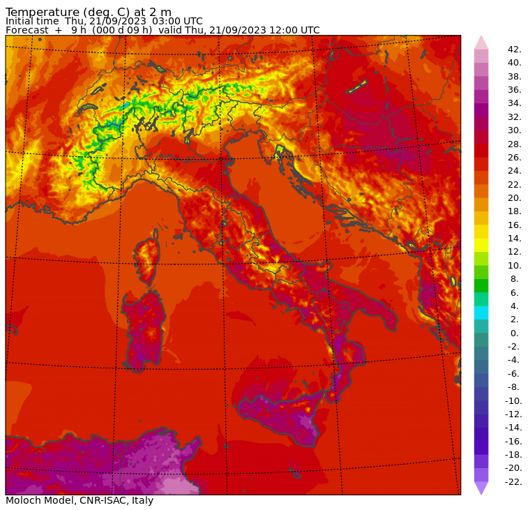 temperature massime 21 settembre
