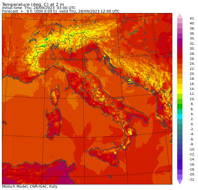 temperature massime 28 settembre