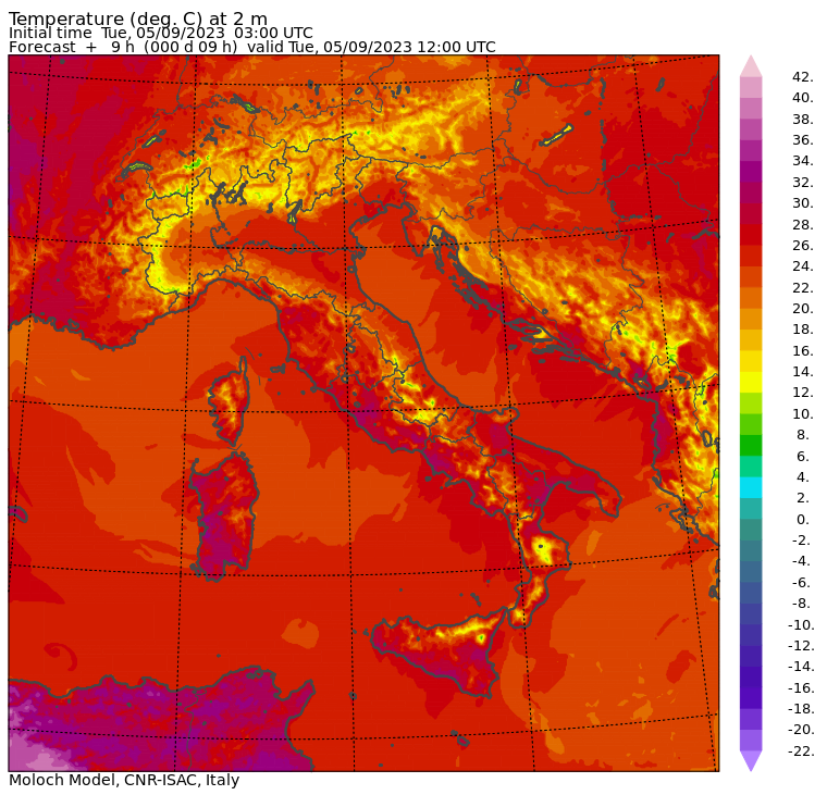 temperature massime 5 settembre