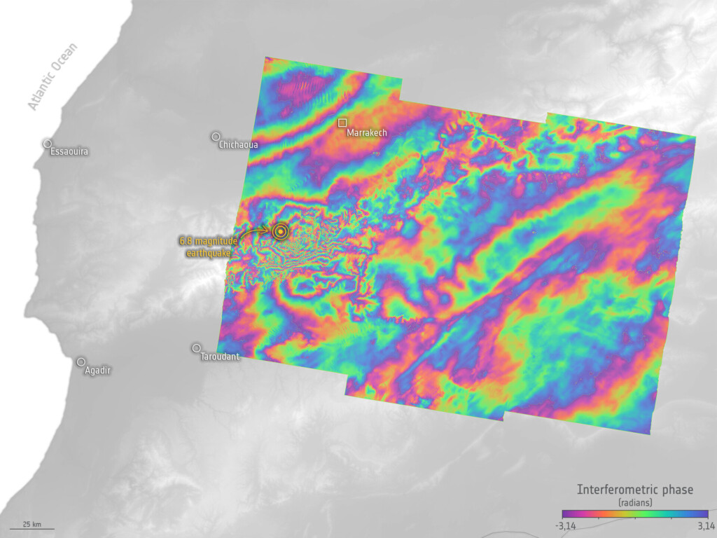 terremoto marocco esa satelliti