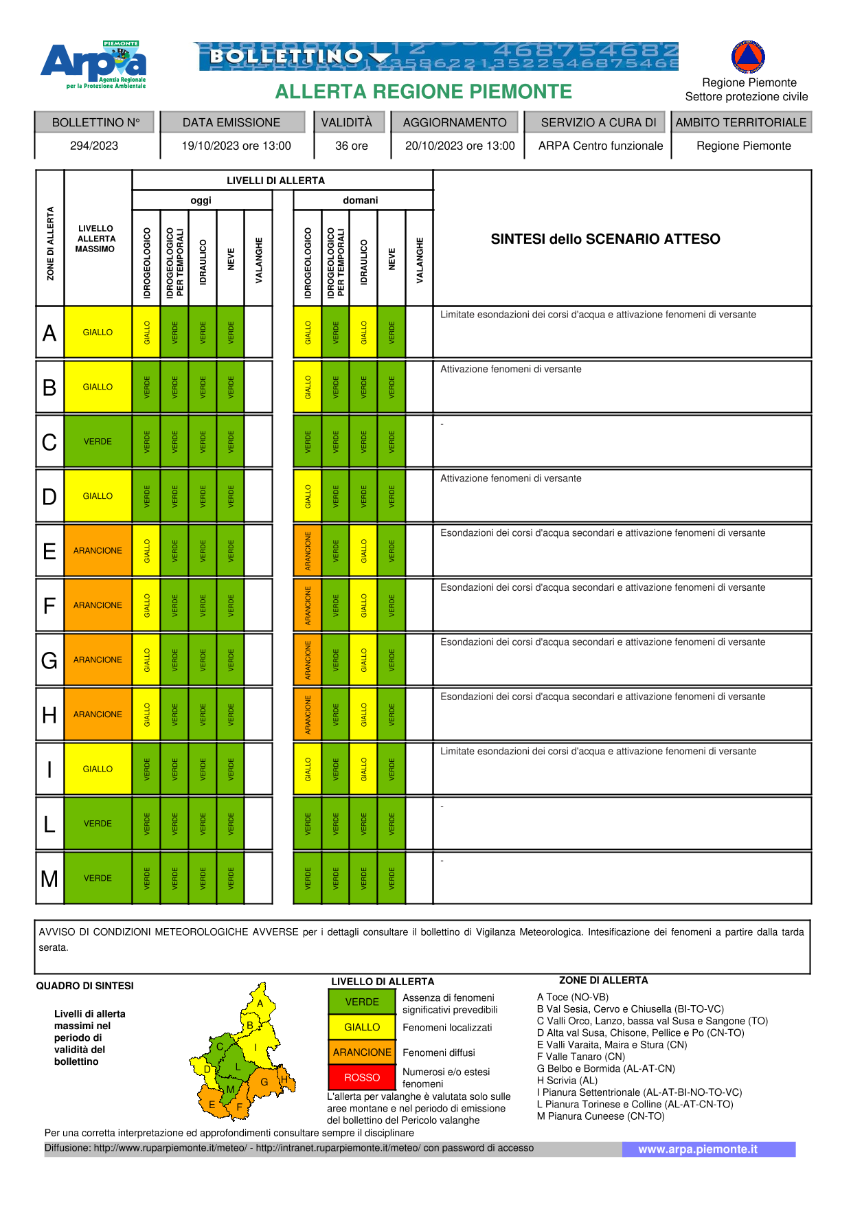 allerta meteo piemonte