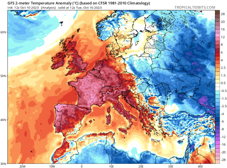 caldo europa 10 ottobre 2023