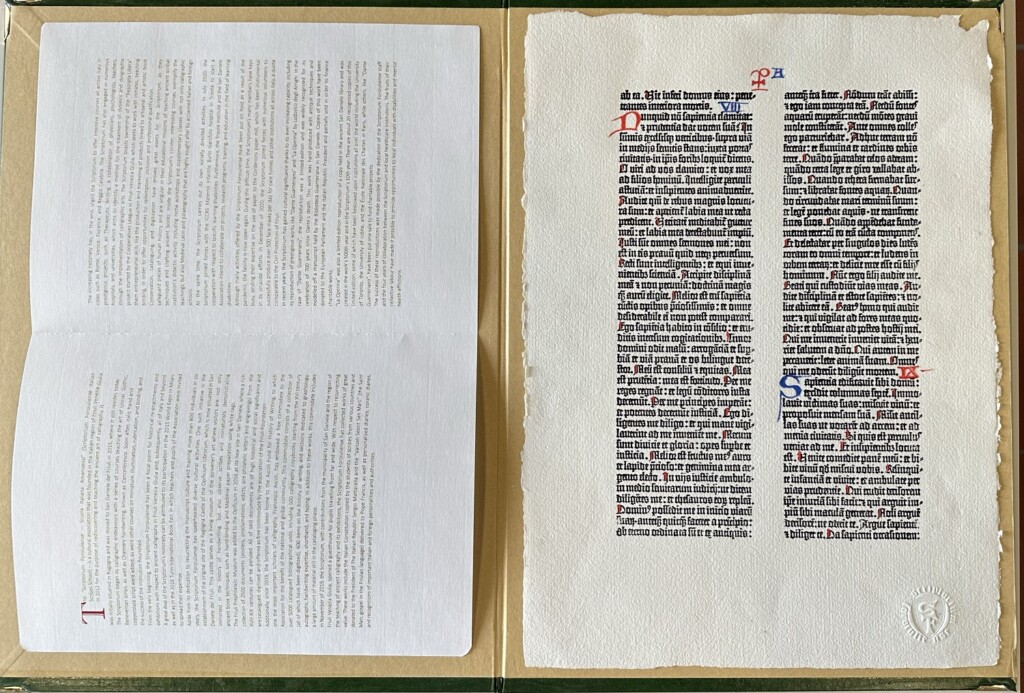 consegna Bibbia di Gutenberg aeronautica
