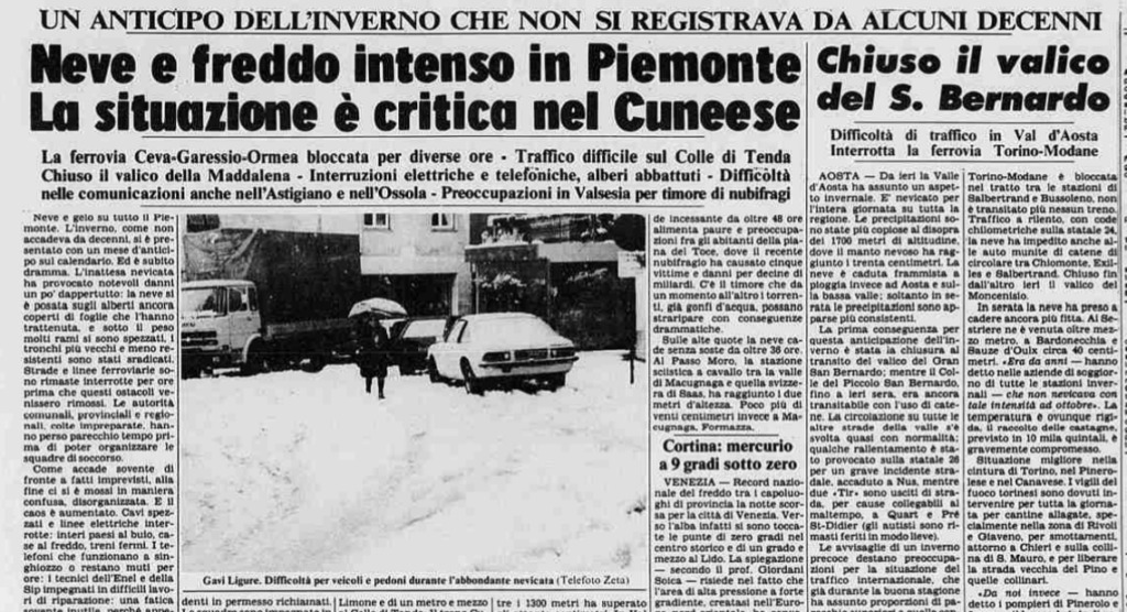 neve 27 ottobre 1979 torino piemonte
