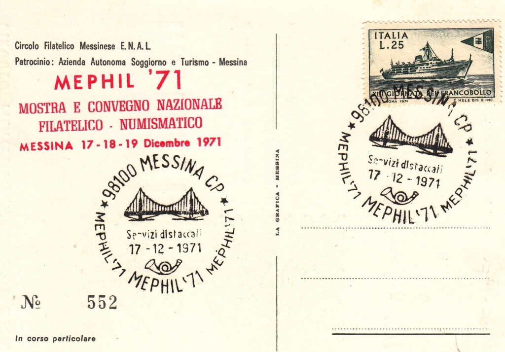 ponte sullo stretto annullo filatelico