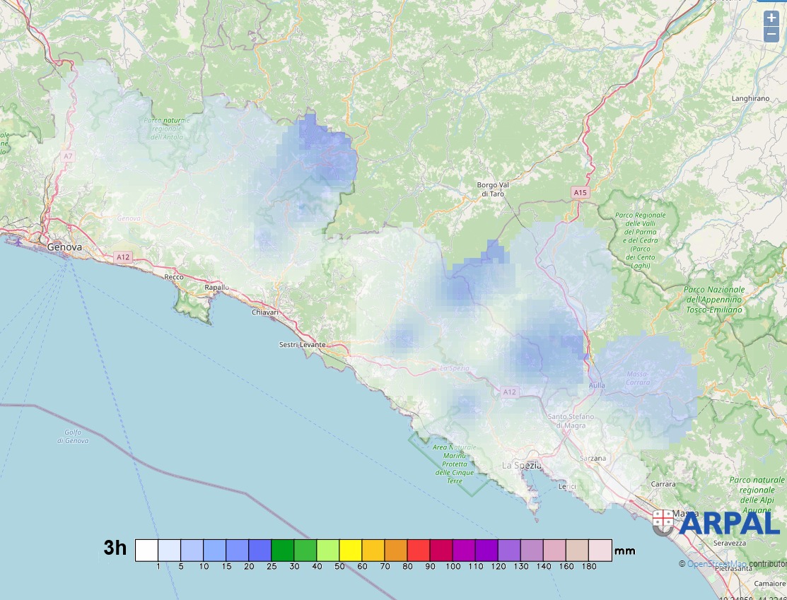 precipitazioni liguria
