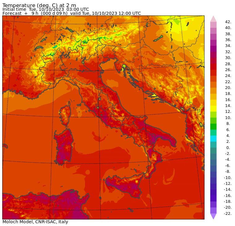 temperature massime 10 ottobre