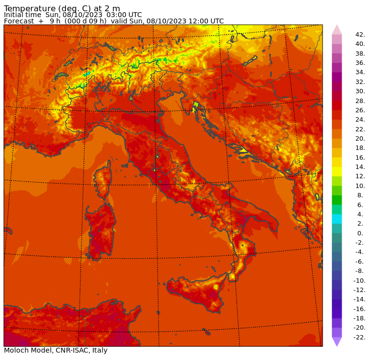 temperature massime 8 ottobre