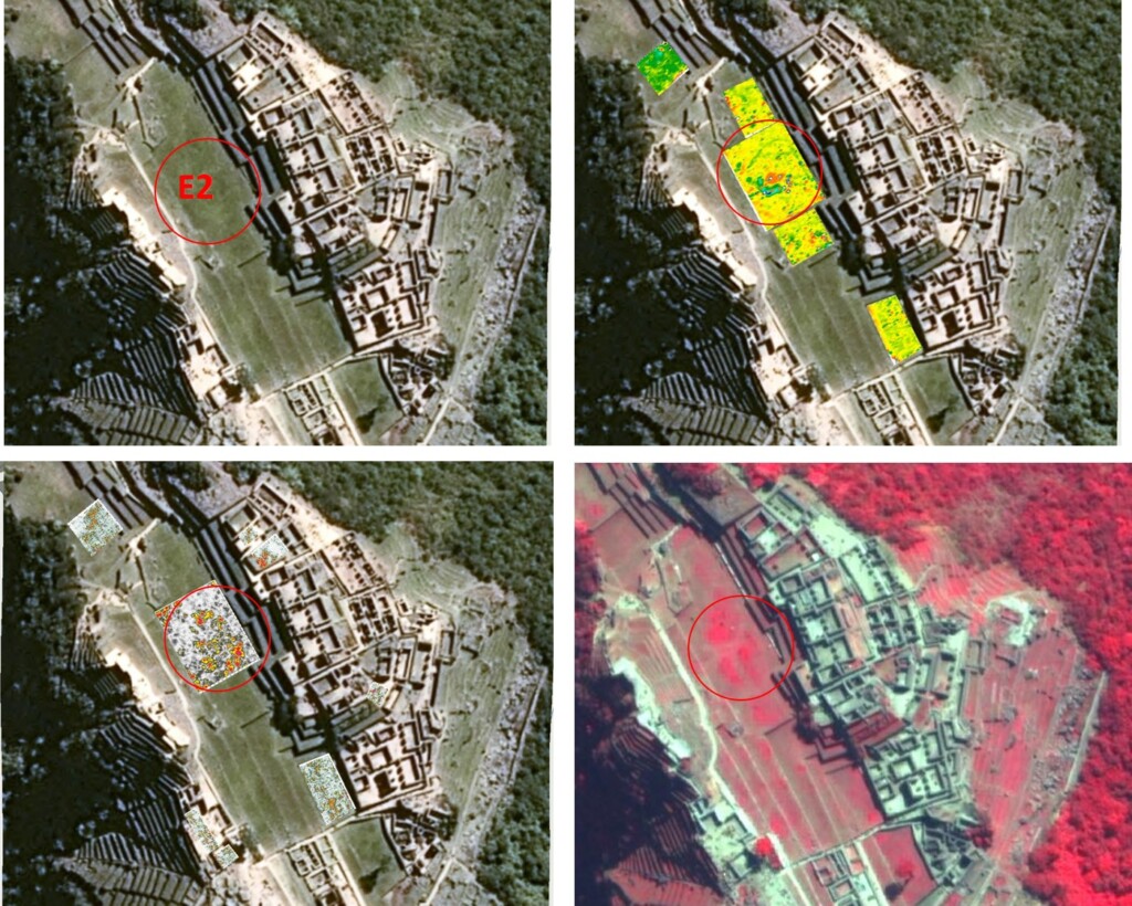 Mappe satellitari e geofisiche della Plaza Principal oggetto di indagine