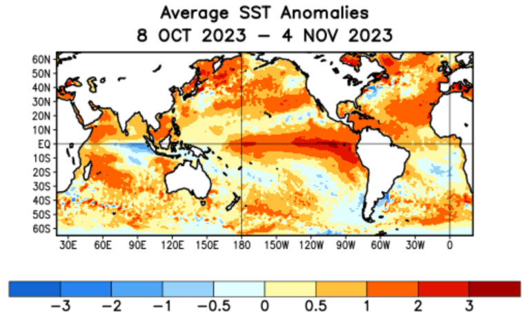 El Niño ottobre-novembre 2023