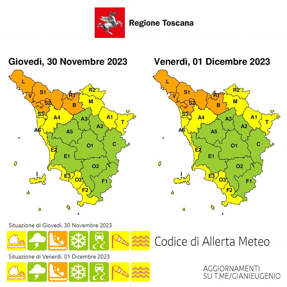 allerta meteo toscana 1 dicembre
